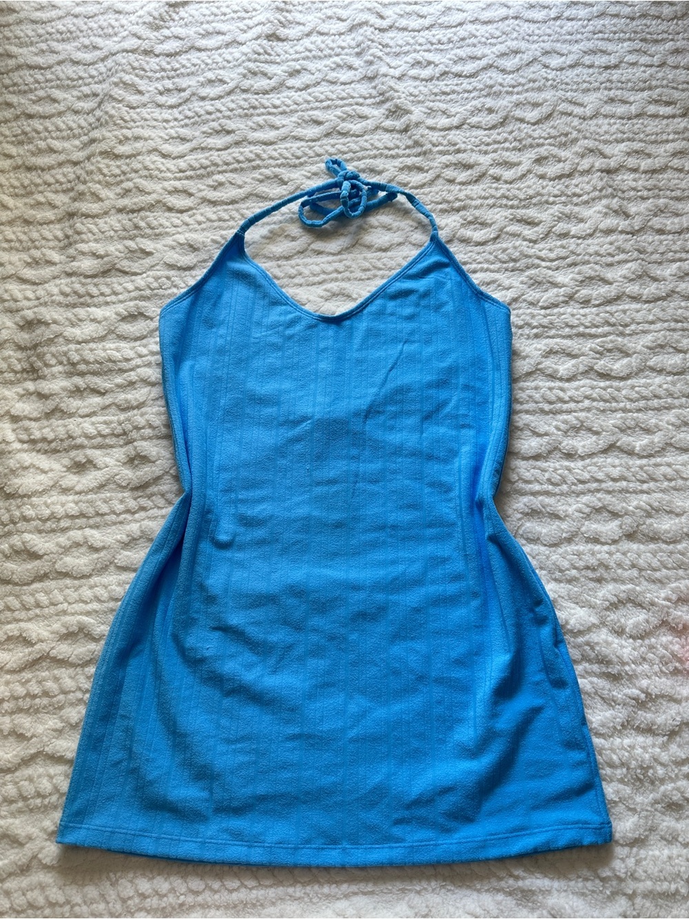 Bright Blue Halter Mini Dress